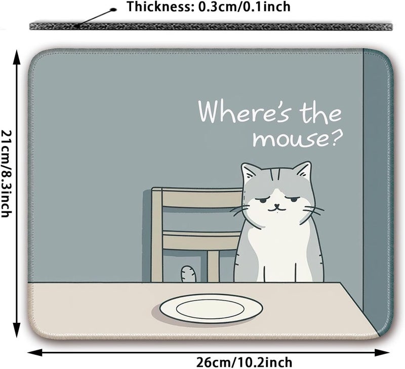 Flodirise Non-Slip Mouse Pad Gaming Mouse Pad Small Mousepad for Computer, Laptop, Gamer, Cat Pattern, 8x10 inch - Image 2
